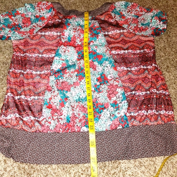 Lane Bryant Plus Size Short Sleeve Wide Waist Band Wide Neck Blouse 461 - Picture 4 of 6